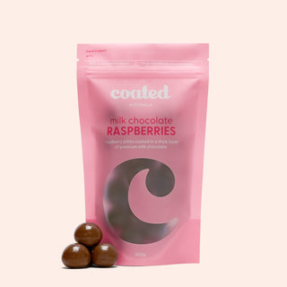 Milk Chocolate Coated Raspberries - Coated Australia - Melbourne Chocolates