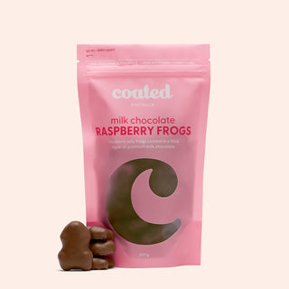 Milk Chocolate Coated Raspberry Frogs - Coated Australia - Melbourne Chocolates