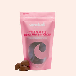 Milk Chocolate Coated Strawberries and Cream - Coated Australia - Melbourne Chocolates