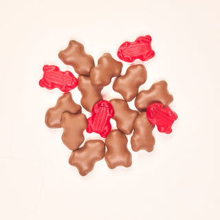 Milk Chocolate Raspberry Frogs - Coated Australia