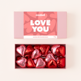 Milk Chocolate Hearts - LOVE YOU Gift Box