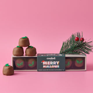 Merry Mallows with Holly Leaves