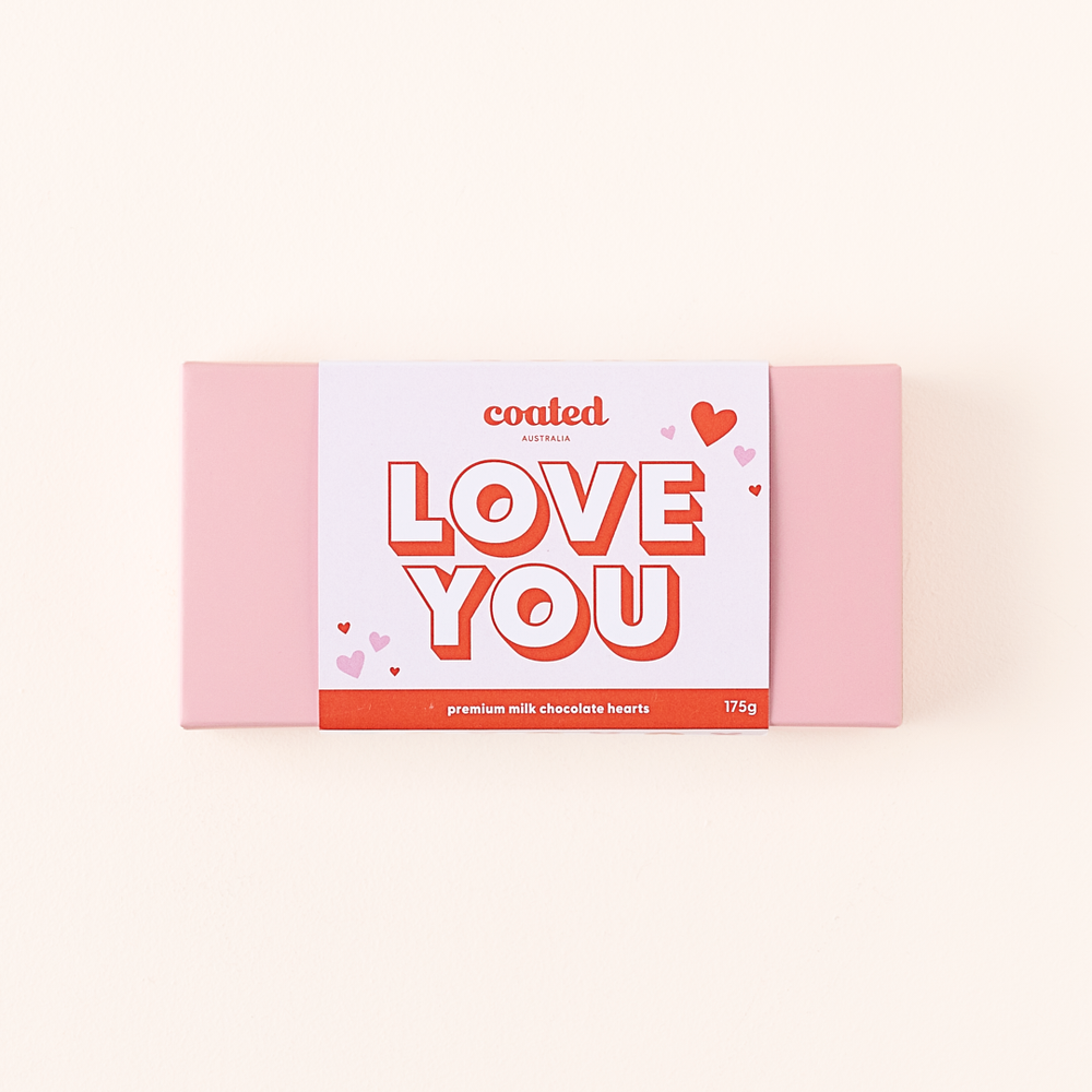 LOVE YOU Gift Box with Milk Chocolate Hearts